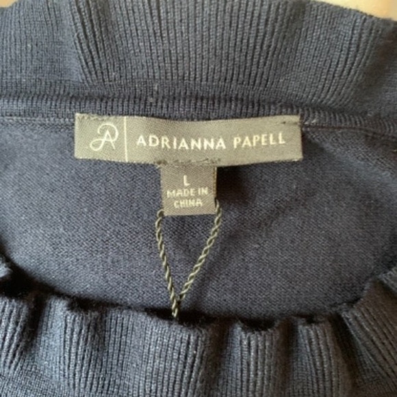 ADRIANNA PAPELL Navy Knit Puff Sleeve *NWT* - Picture 6 of 8